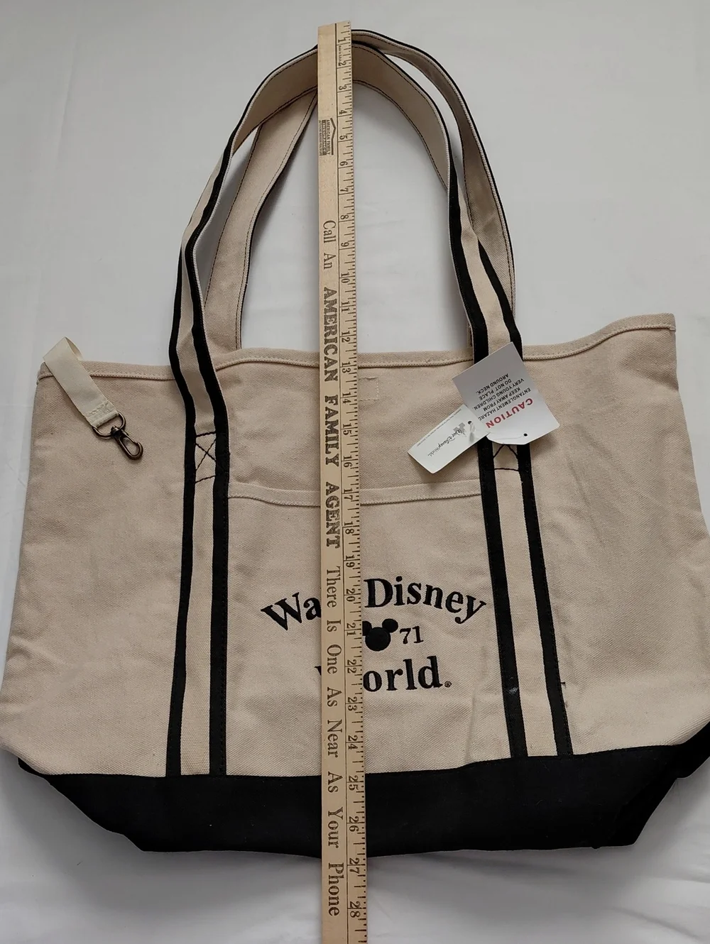 Disney Canvas Tote Bag - Beige and Black
